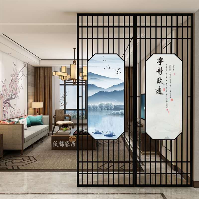 家用客厅不锈钢屏风花格隔断